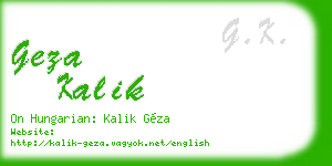 geza kalik business card